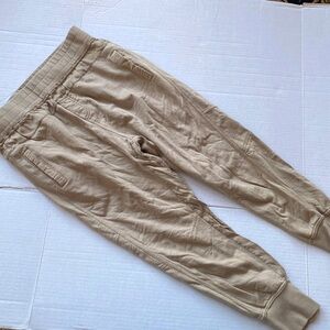 Young fabulous & broke joggers khaki tan L great details stretch waist soft pant